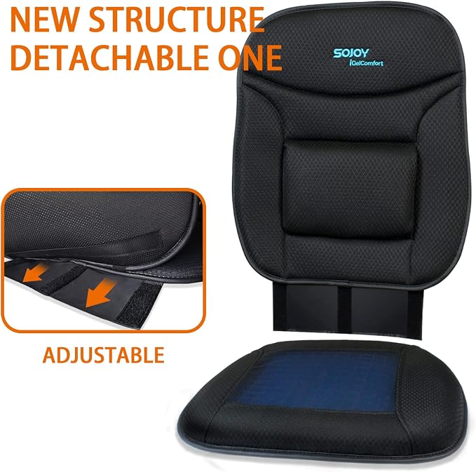 Truck Seat Cushion – Gel Memory Foam Seat Pad with Lumbar & Back Support, for Office Chair, Car & Semi-Truck, Pain Relief & All-Day Comfort - Image 6