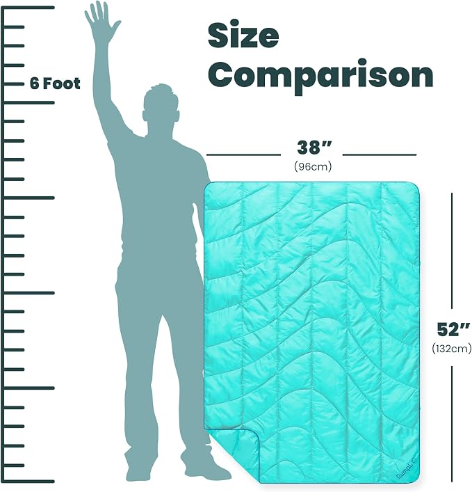 Rumpl Travel Puffy Ultra-Packable Blanket, Seafoam | Travel-Size Warmth and Comfort, Ultra-Packable Recycled Puffy Blanket with NanoLoft Insulation for Planes and Trains - Image 8