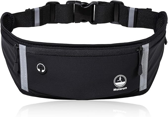 Running Belt Slim Fanny Packs Jogging Pouch Phone Holder Waist Pack - Black by Unknown