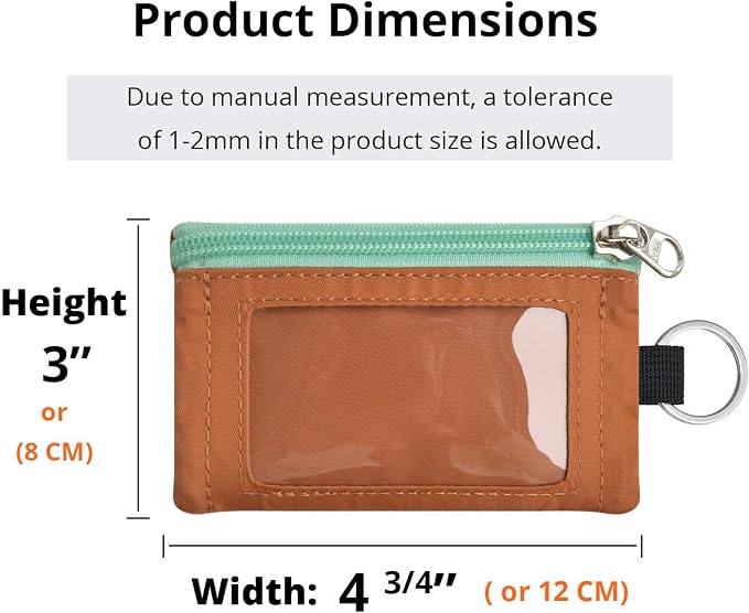 RFID Blocking Travel Wallet with Adjustable Lanyard, Small Nylon Zipper Pouch and Badge Holder for ID, Credit Cards, Cash, Keys, Commuters (Rust) - Image 3