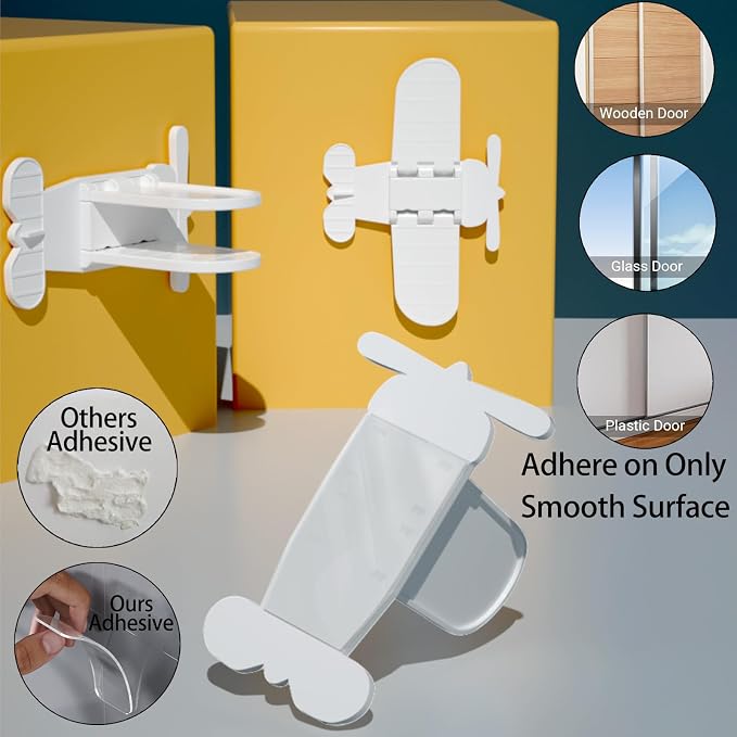 Sliding Door Lock 2-Pack, Child & Pet Safety, No Drill Adhesive | Childproof latch easy install & removes for sliding glass doors, windows, closets, showers & RV. Strong hold. Renter friendly - Image 6
