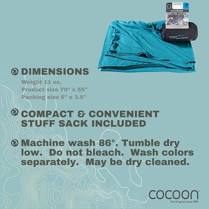 COCOON - Premium - Coolmax - Travel Blanket - Peacock Green - Image 7