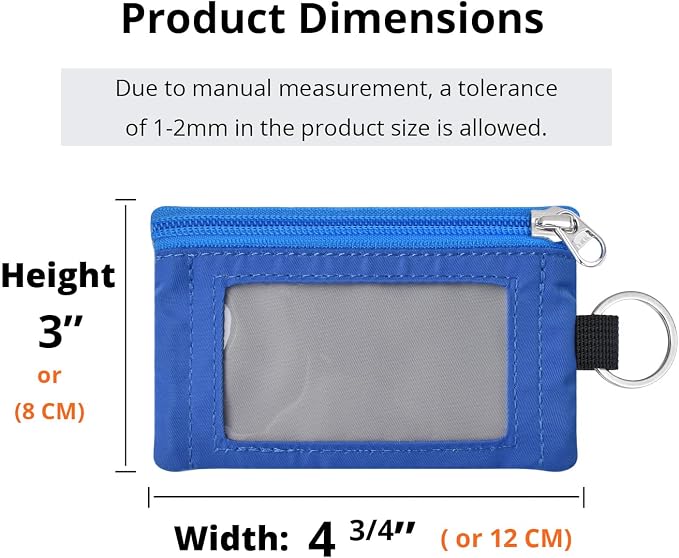 RFID Blocking Travel Wallet with Adjustable Lanyard, Small Nylon Zipper Pouch and Badge Holder for ID, Credit Cards, Cash, Keys, Commuters (Grey+Blue) - Image 3