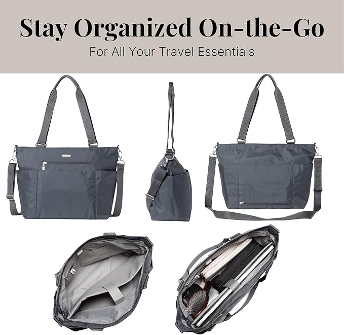 Baggallini Essential Laptop Tote - Work Tote Bag with Laptop Sleeve - Lightweight Travel Crossbody Shoulder Bag for Women - Image 7