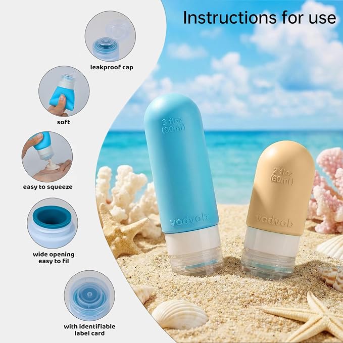 16 Pack Travel Bottles Set for Toiletries, TSA Approved Travel Containers Leak Proof Silicone Squeezable Travel Accessories 2oz 3oz for Shampoo Conditioner Lotion Body Wash (BPA Free) (Multicolored) - Image 7