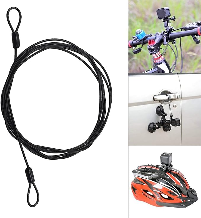 100CM/3.3ft 3mm Outdoor Travel Security Cable Lock,Braided Steel Coated Safety Cable Luggage Lock,Safety Cable Wire Rope Double Loop Lightweight GOMRQING (2 Pack) - Image 4