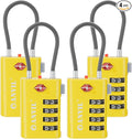 ANVIL TSA Approved Luggage Locks with Search Alert Indicator, 4-Digit Combination Suitcase Lock, Advanced TSA008 Core Heavy Duty Anti-Theft Travel Lock for Double Zippers, Backpacks by ANVIL