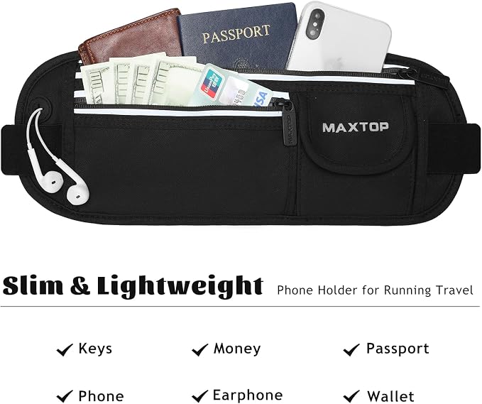 Slim Running Belt Fanny Packs for Women Men, Reflective Waist Pack Phone Holder for Walking Fitness Workout Exercise,Water Resistant Running Travel Belt Bag Jogging Pouch, Gym Accessories for Runner - Image 4