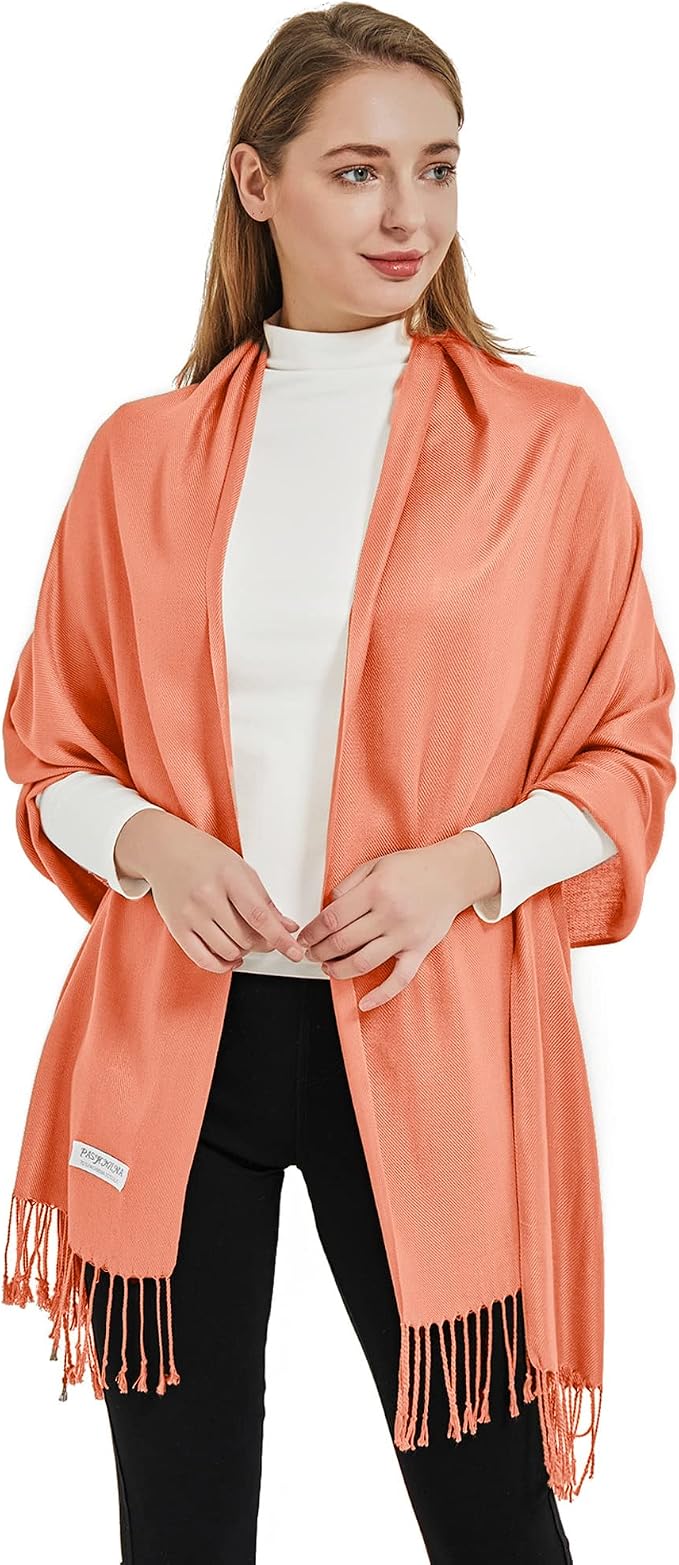 Soft Silky Pashmina Shawl Wraps Solid Colors Scarf for Wedding Evening Dresses - Image 4