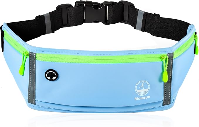 Running Belt Slim Fanny Pack Jogging Pouch Phone Holder Waist Pack - Blue - Image 2