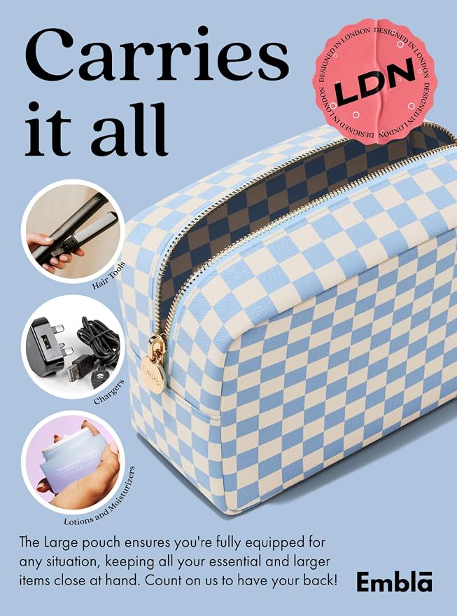 Makeup Bag for Women, Travel Cosmetic Organizer, Waterproof Toiletry Pouch | Large Nylon Cosmetic Bag with Zipper, Water-Resistant Beauty Pouch for Purse, Travel Essentials, Make up Case - Image 4