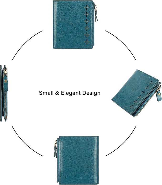 Ultra Thin Small Compact Leather Womens Girls Wallets RFID Blocking Credit Card Holder for Women - Image 6