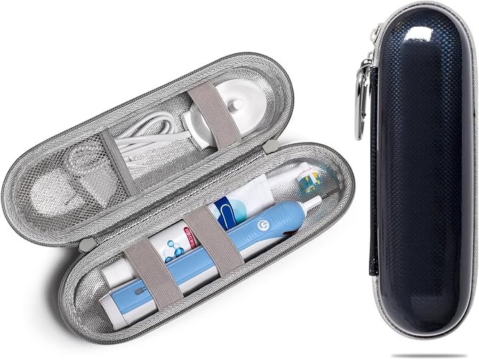 Nincha Hard Shell EVA Electric Toothbrush Case - Waterproof, Shockproof, Moisture Resistant, Large Size Fits Oral-B iO, Pro, Smart Series, Philips Sonicare (Black) by Nincha