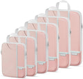 Percover Compression Packing Cubes for Travel, 6-Piece Structured Compression Organizer Set for Organized Packing & Carry-On Luggage, Pink by Unknown