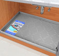 Waterproof Under Sink Mat 19" x 19" Silicone Mat Cabinet Protector | Heavy Duty Kitchen Cabinet Liner, Easy Press Drain, Home Essentials for Pet Feeding, Boots, Bathroom, Organizers & Storage by SIKADEER