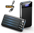 SABANI Portable Charger 35000mAh Power Bank, 4 Built in Cable Big Capacity | Ultra Slim, 22.5W Fast Charge, Travel Camping Essential, USB C External Battery Pack for iPhone Samsung Android, Black by SABANI