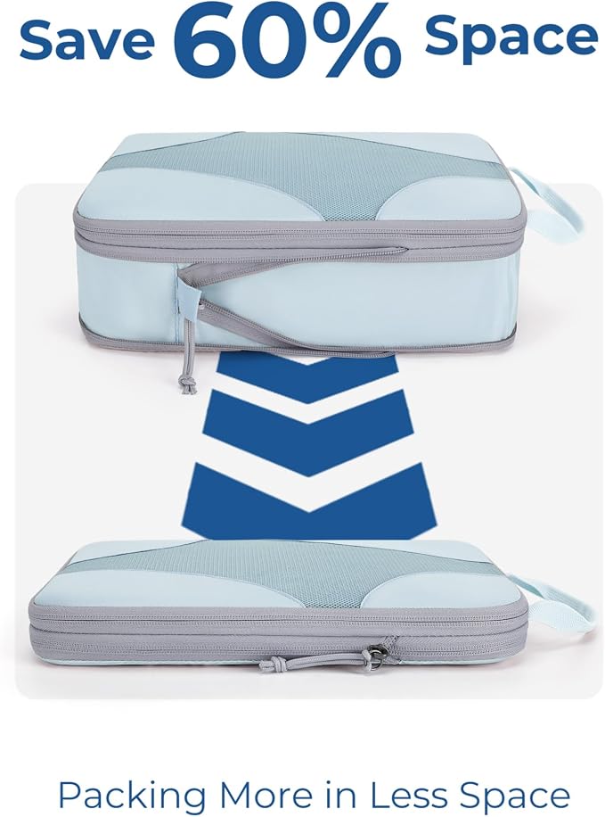 Bagsmart Compression Packing Cubes, Travel Bag Cruise Ship Essentials | Lightweight, Compressible Suitcase Organizer Set fit Standard Carry-On & Checked Luggage, 6 Set, 14 Set Washable Packing Bags - Image 2
