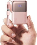 INIU Portable Charger, Ultra Mini 10000mAh 45W Fast Charging Power Bank | Flight-Safe, USB-C Cable, Travel Essential, 45W Battery Phone Pack for iPhone 17 16 Samsung S26 Google iPad etc, Light Pink by INIU