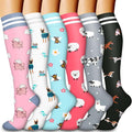 Compression Socks for Women & Men Circulation(6 pairs)-Graduated Supports Socks for Running, Athletic Sports by LaiteHebe