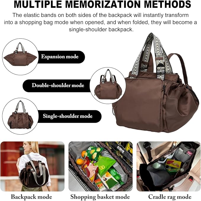 Travel Tote Bag for Women Men | 36-55L Expandable Weekender Overnight Bag, Luggage Sleeve, Water Resistant Gym Duffel Bag - Image 5