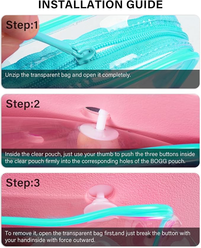 4 Pack Clear Toiletry Bags, Portable Travel Makeup Pouch with Zipper, TSA Approved Organizer, Clear Pouch Bags Compatible With Bogg Bag Divider Accessories(Blue, Pack of 8) - Image 7