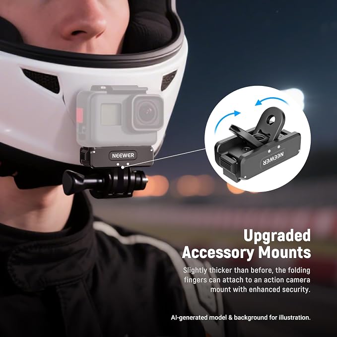 NEEWER Magnetic Mount Adapter Compatible with DJI Osmo 360 Action 5 Pro/4/3 | Upgraded Metal Quick Release Action Camera Mount, Vlogging Accessories, with 1/4" Tripod Thread, AC011 - Image 5