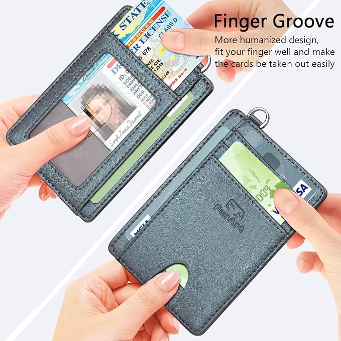 FurArt Slim Minimalist Wallet RFID Credit Card Holder for Men | slim minimalist compact rfid id window thin - Image 3