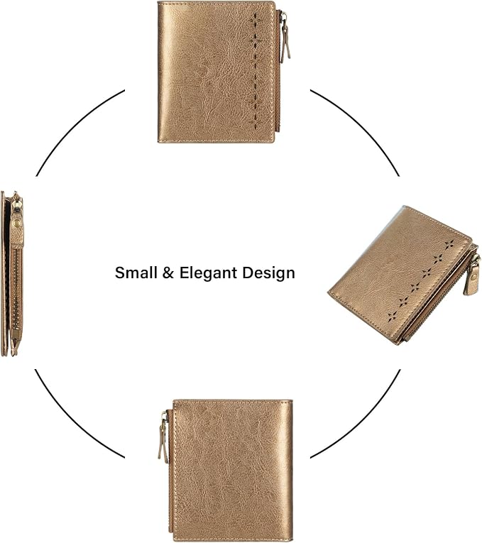 Ultra Thin Small Compact Leather Womens Girls Wallets RFID Blocking Credit Card Holder for Women - Image 6