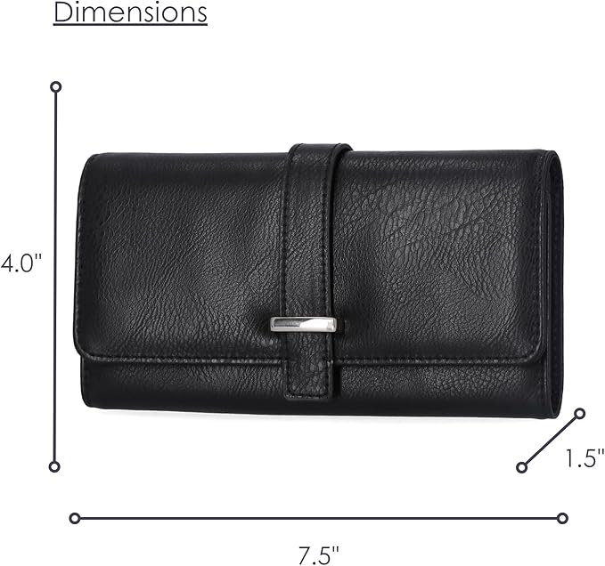Mundi File Master Womens RFID Blocking Wallet Clutch Organizer With Change Pocket - Image 3