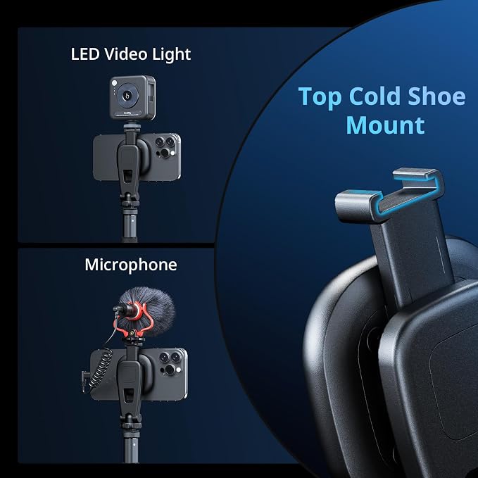 SMALLRIG AC-10 Magnetic Attachable Phone Clamp, Phone Mount with Cold Shoe Mount and 1/4"-20 Threaded Hole, for iPhone 17/16 / 15/14 / 13/12 Series, 90° Tilt for Recording, Live Streaming-5283 - Image 4