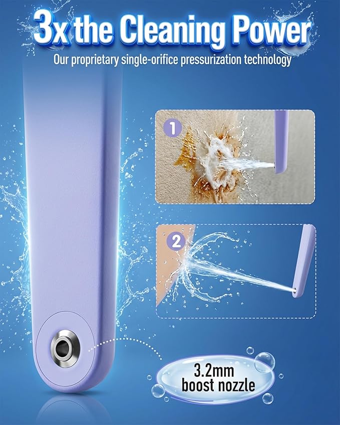 High Pressure Portable Bidet for Travel,Foldable Flip-Top Peri Bottle | with Hook Ring,Handheld Bidet Sprayer for Personal Hygiene,BPA-Free,400ML Personal Toilet for Women Men Baby Cleaning(Purple) - Image 2