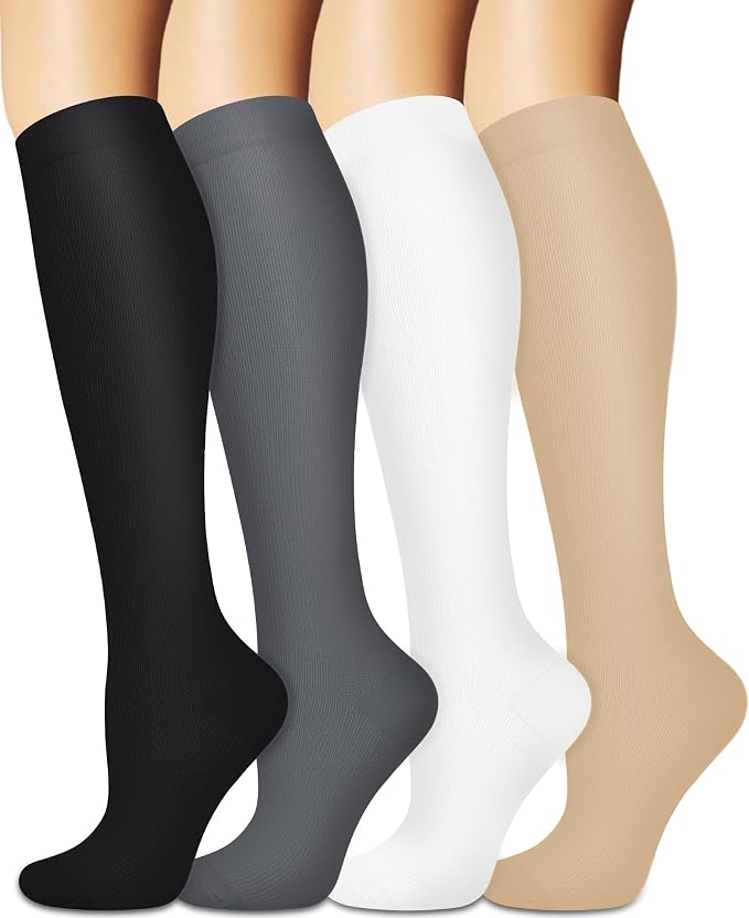 Sooverki Compression Socks for Women and Men Circulation (3/4 Pairs) is Best Support for Running Athletic Cycling Hiking by Sooverki