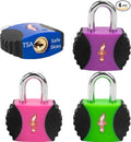 Safe Skies 4-Pack 4-Color Family TSA Travel Key Lock | 4 Colors for Family (Pink/Blue/Purple/Green) | Keyed Alike | 2 Keys/Lock | TSA Safe Skies Approved | 90-Day Warranty by Colorfullife