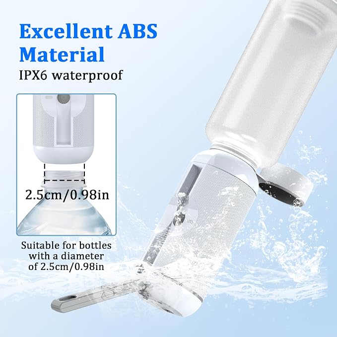 Portable Bidet for Travel, Rechargeable Waterproof Sprayer, White | Portable Rechargeable Travel Bidet Sprayer Fits Various Water Bottles, Waterproof High Pressure Handheld for Personal Hygiene - Image 6