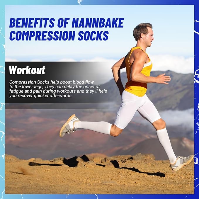 3 Pairs Compression Socks for Women & Men 15-20 mmHg, Knee High | Best Support for Cycling Athletic Hiking Running - Image 2