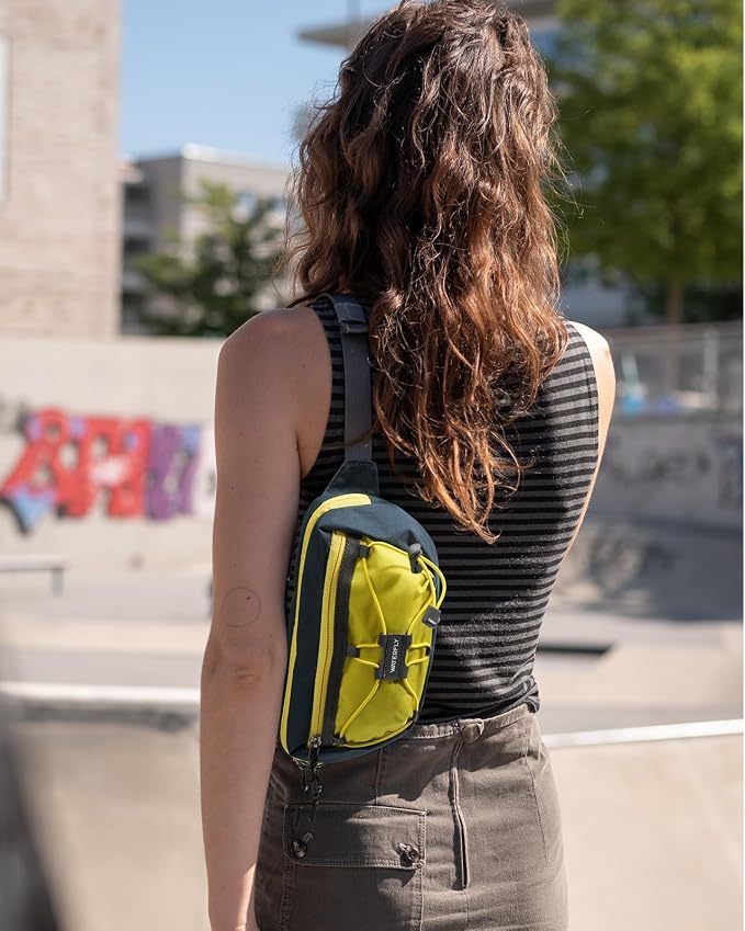WATERFLY Small Fanny Pack RFID Blocking Travel Hiking Crossbody Waist Bag | Anti-theft design, Water resistant, Lockable zipper, Hidden rear pocket, Lightweight hip belt bag, EDC Running, Cycling, Gym - Image 2