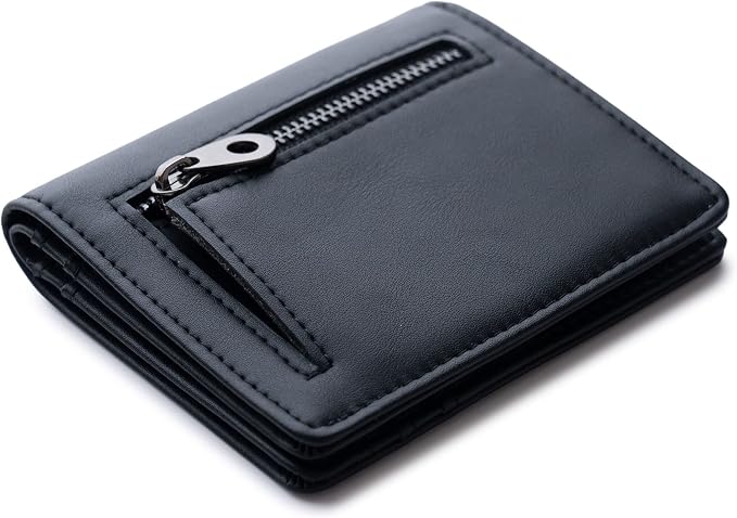 Alldaily Small RFID Wallet for Women Slim Compact Bifold Pocket Ladies Travel Mini Purse (Black) - Image 3