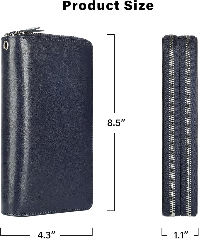 Small Compact Women Wallet RFID Blocking Genuine Leather Bifold Purse with ID Windows - Image 6