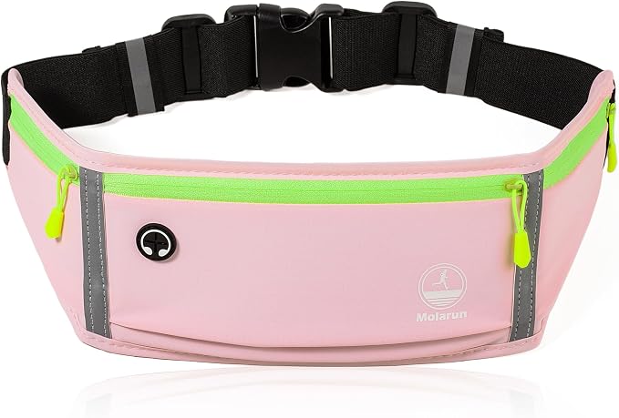 Running Belt Slim Fanny Pack Jogging Pouch Phone Holder Waist Pack - Light Pink - Image 2