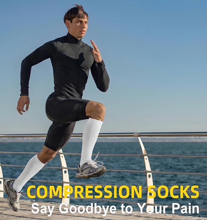 Compression Socks for Women & Men Circulation (4 Pairs) 15-20 mmHg is Best Support for Nurses Running Hiking Travel - Image 6