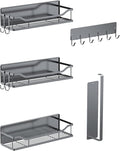 Multifunctional Magnetic Shelf for Washing Machine, Refrigerator, Microwave, and Any Metal Surface, Powerful Magnetic Shelves Include Magnetic Paper Towel Holder, Unique Hollow Design (5 pcs - Grey) by MIMIyasha