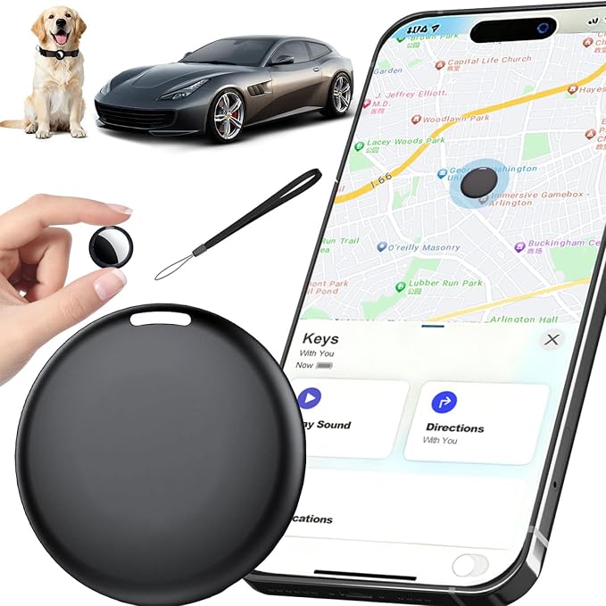 GPS Tracker for Vehicles No Subscription for iOS Only - 1 Pack | Undetectable Car Tracker, Precise Location Bluetooth Tag Compatible with Apple Find My for Key Luggage Kid Pet by RGIMF