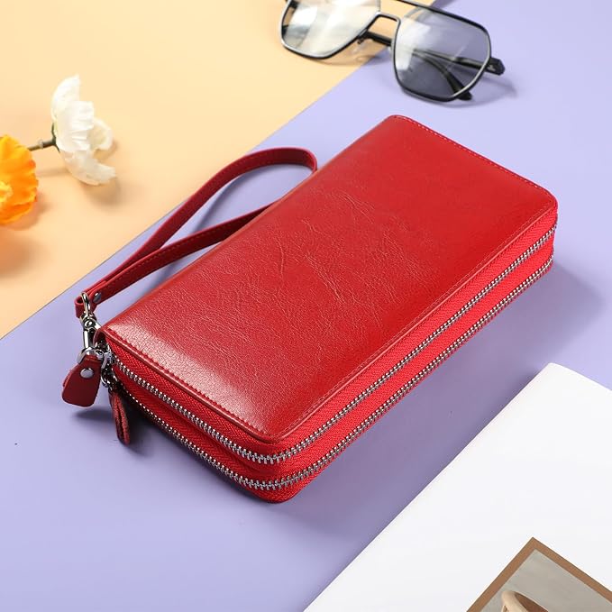 Small Compact Women Wallet RFID Blocking Genuine Leather Bifold Purse with ID Windows - Image 3