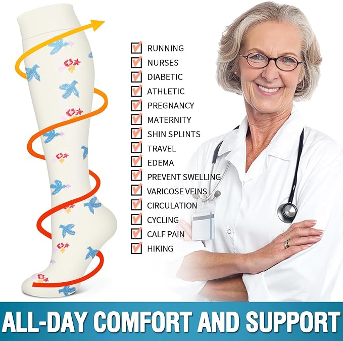 6 Pack Copper Compression Socks for Women and Men Circulation-Best Support for Medical,Running,Nursing,Athletic - Image 6
