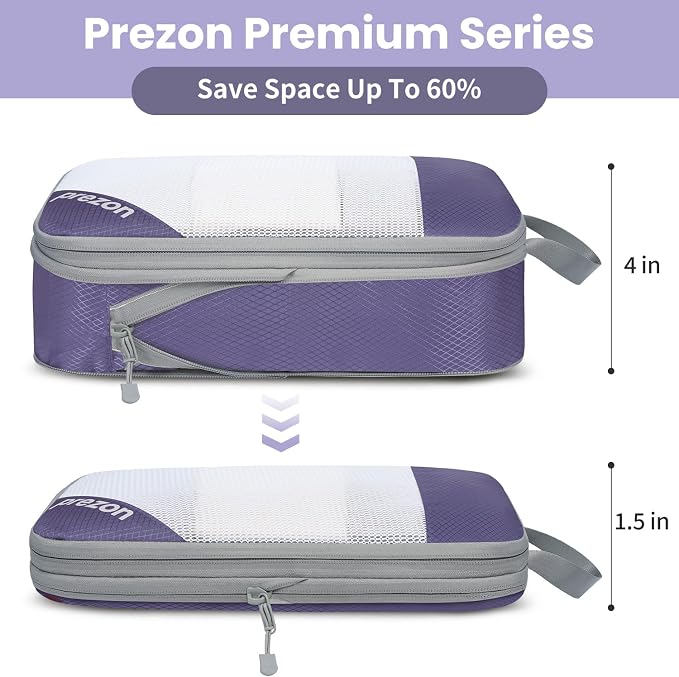 Compression Packing Cubes for Travel, Lightweight Vacation Travel Essentials, Travel Accessories for Suitcase Organizer Bags Set, Durable Luggage Organizer - Image 4