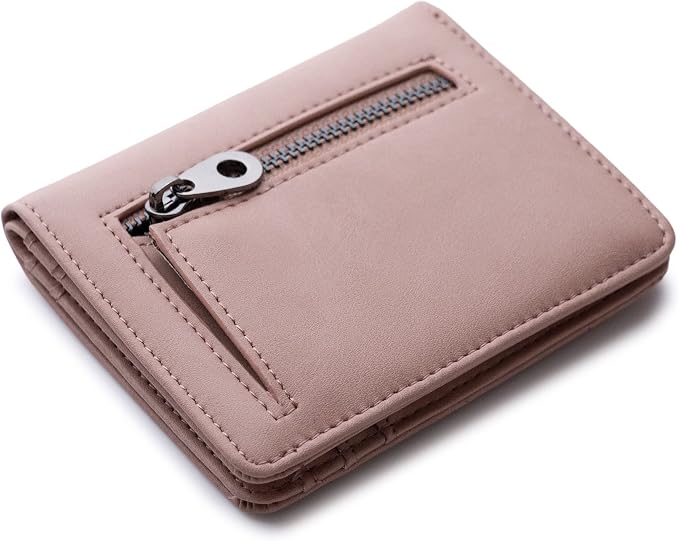 Alldaily Small RFID Wallet for Women Slim Compact Bifold Pocket Ladies Travel Mini Purse (Dark Pink) - Image 3