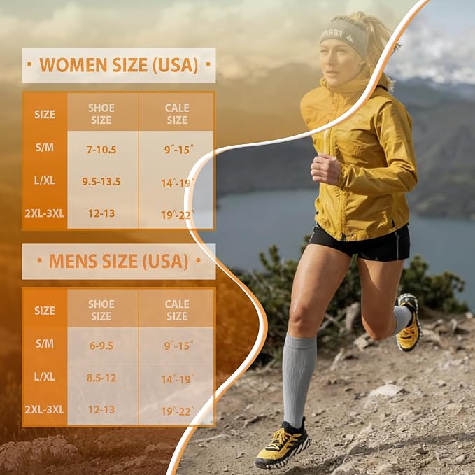 5/6 Pairs Graduated Compression Socks for Women&Men 20-30mmhg Knee High Socks Travel Hiking Running Stocking - Image 3