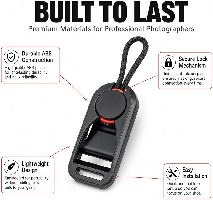 8-Piece Camera Strap Quick Release Connector Kit | Includes quick-release buckles and anchor connectors for DSLR, mirrorless, action cameras, and camera straps. - Image 5