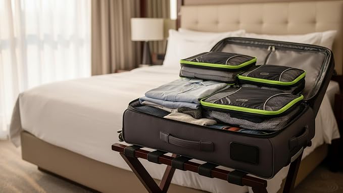 GOX Ultra Light 5 piece Packing Cubes Travel Luggage Organizer 1 Large 2 Medium 2 Small - Image 3
