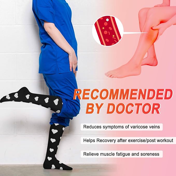 4 Pairs Compression Socks for Women Circulation-Best Support for Nurses,Running,Athletic,Travel - Image 2